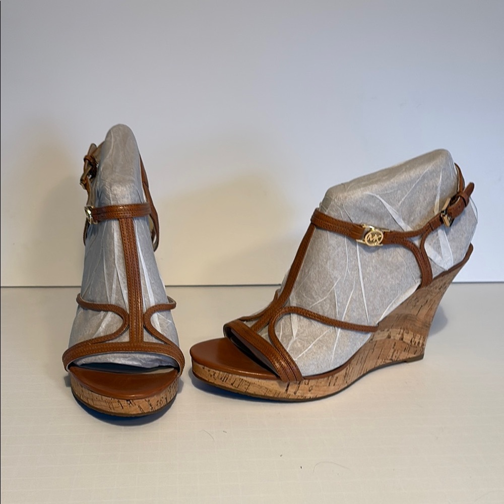 MICHAEL KORS Cork Heel Wedge Sandals